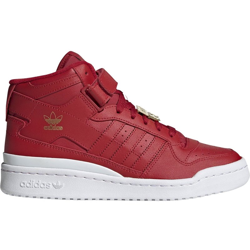 adidas Originals Womens Forum Mid Shoes - Vivid Red / Cloud White / Matte Gold by Adidas