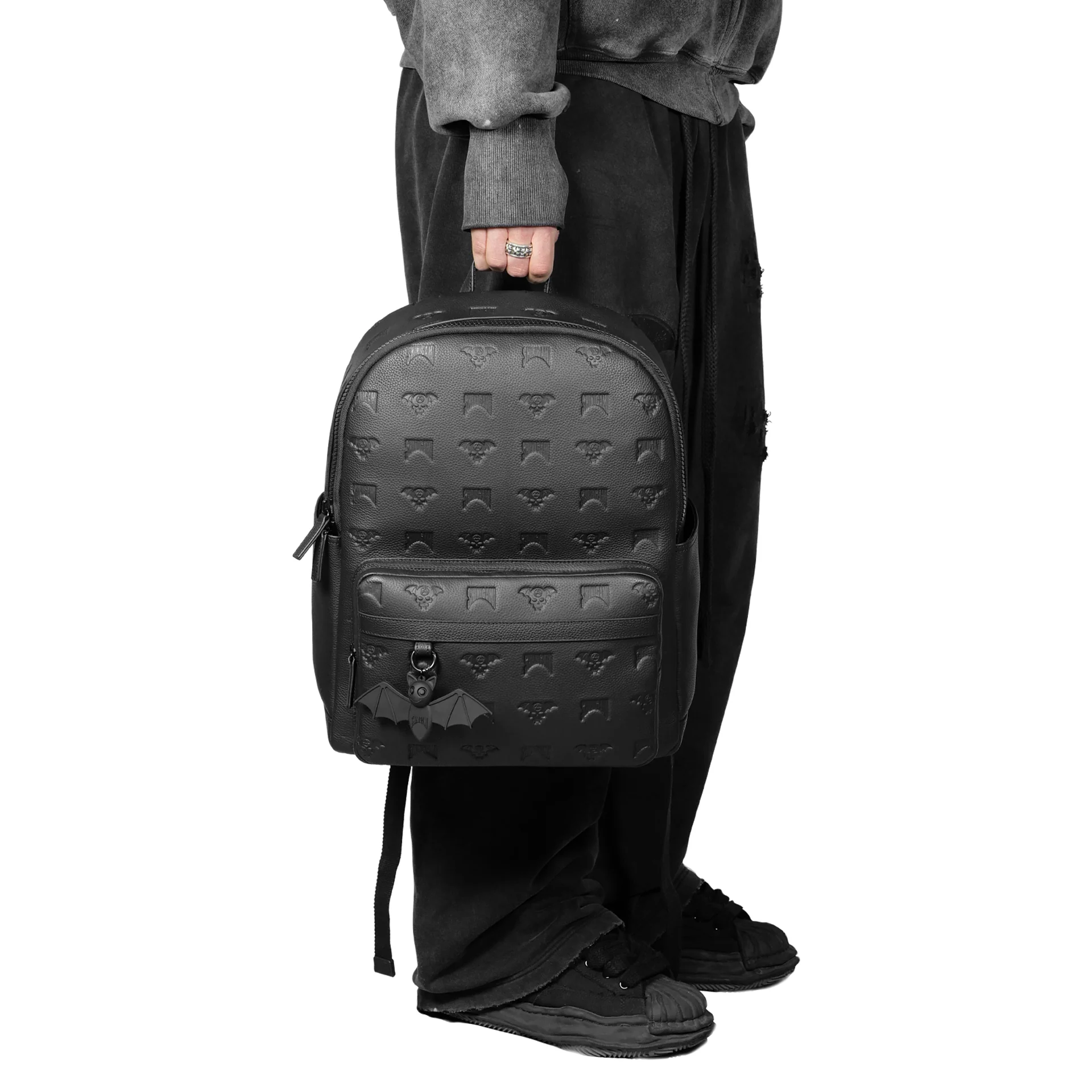 «BEEP THE BAT» LEATHER BACKPACK by SHINIGAMI COUTURE