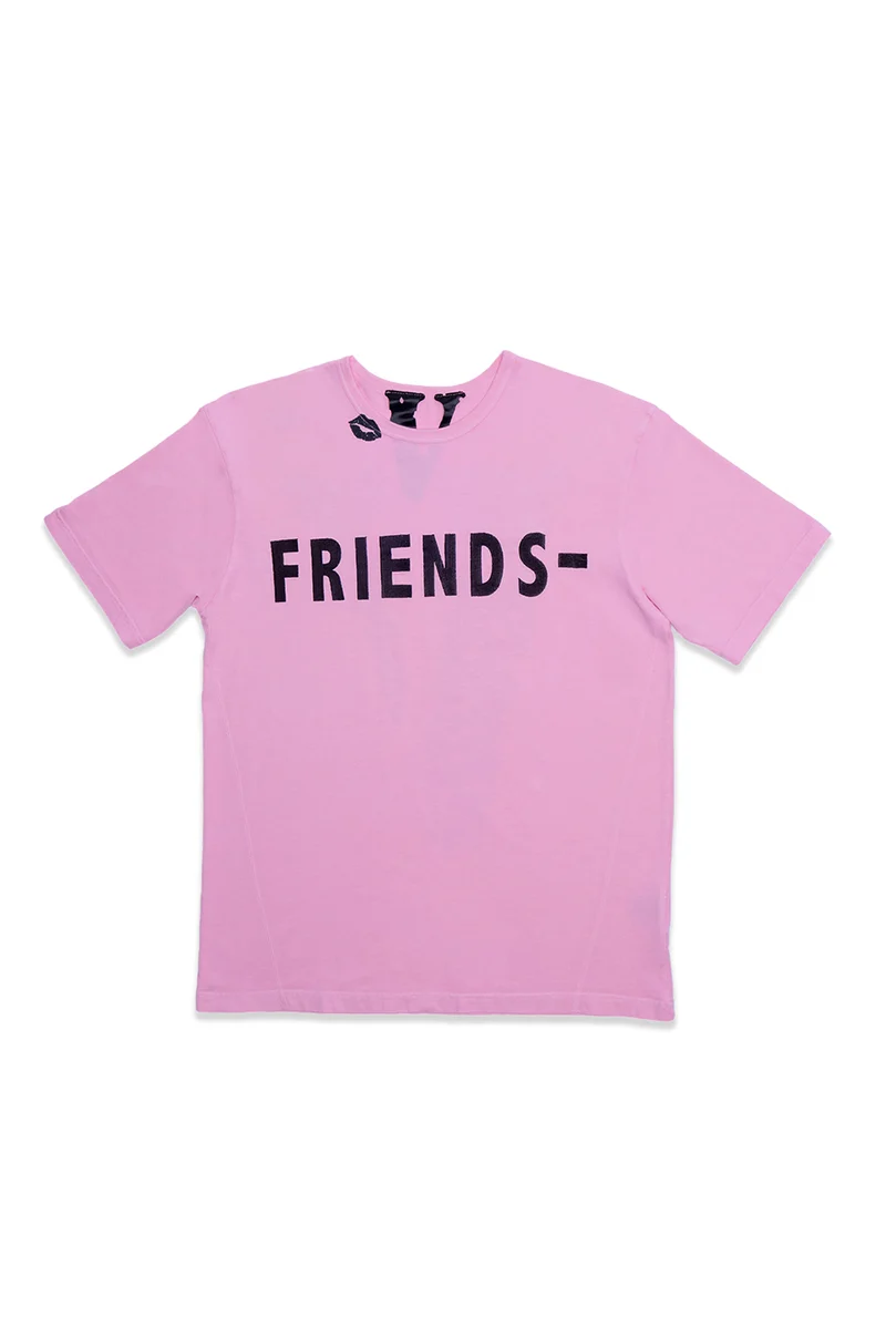 BLACK LIPSTICK FRIENDS- EMBROIDERED T-SHIRT (pink) 6