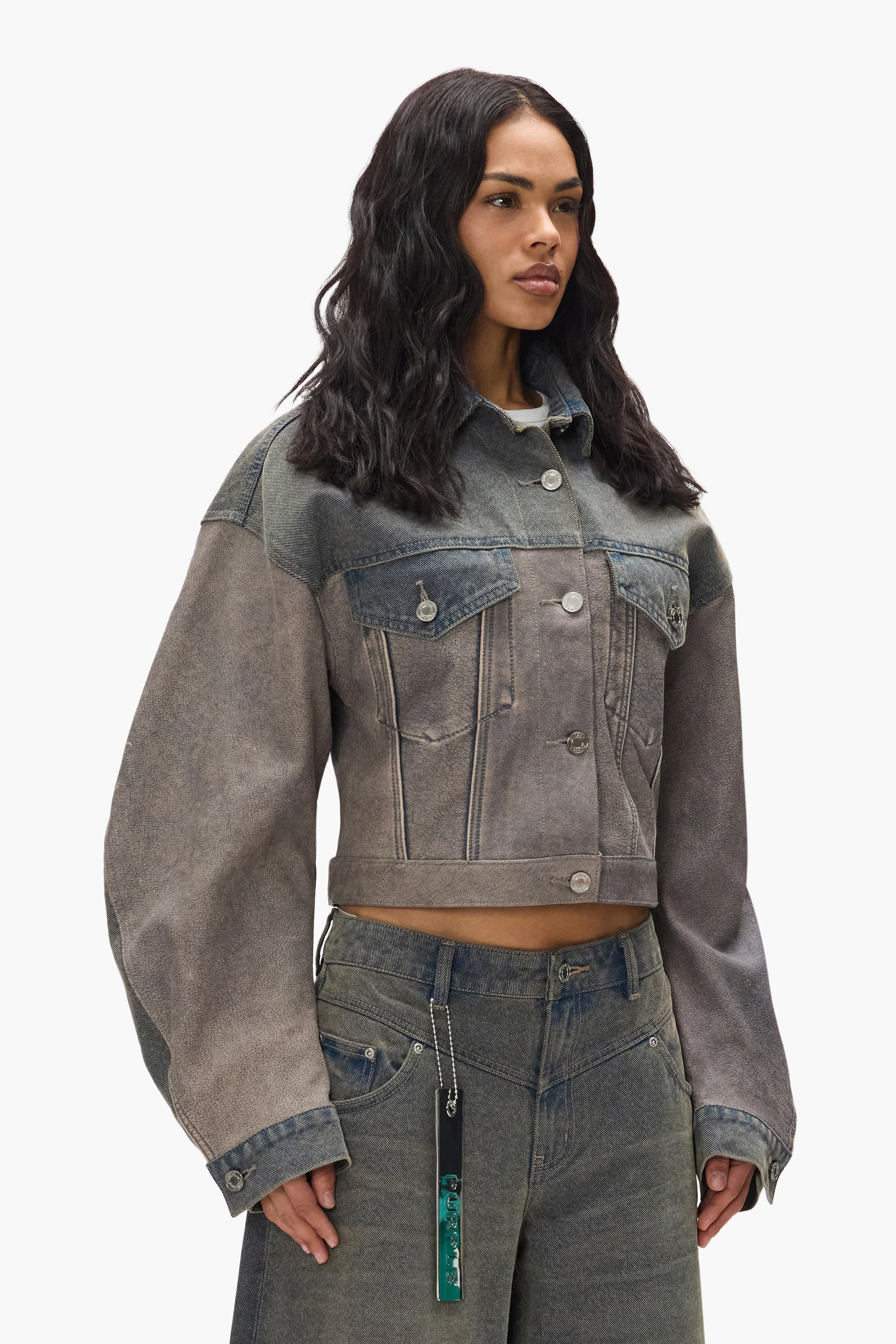 Mixed Denim & Leather Jacket 2