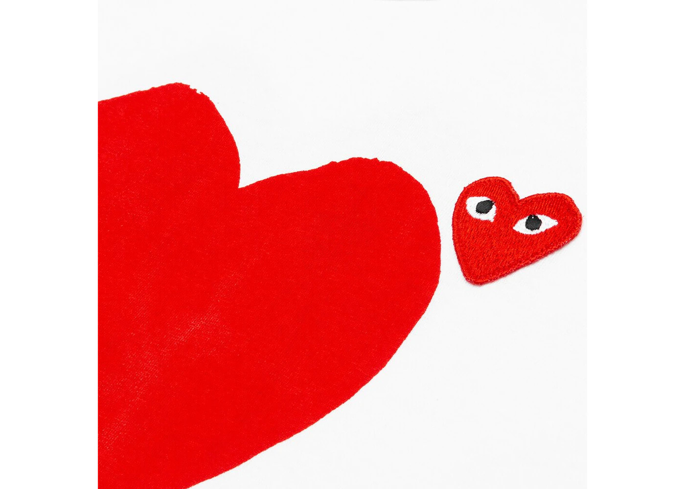CDG Play Red Emblem No Eyes T-Shirt White - Comme Des Garcons 3