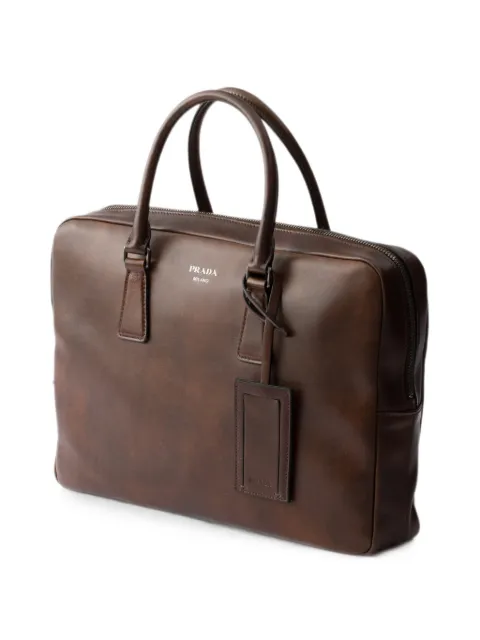 leather work bag by Prada