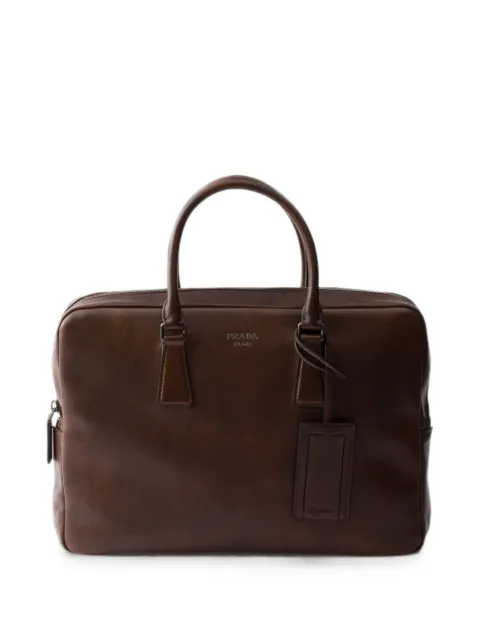 leather work bag by Prada