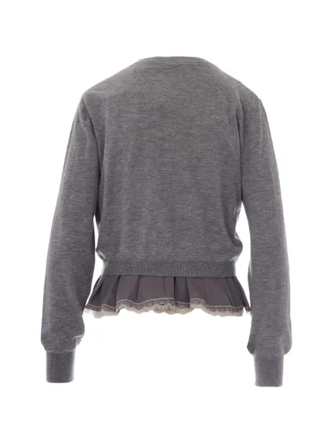 lace-trim ruffled cardigan by LIU JO