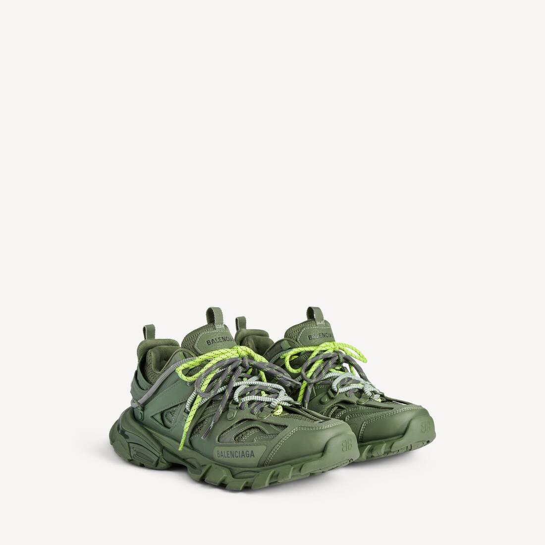 Men's Track Trail Laces Sneaker in Khaki/neon Yellow 3