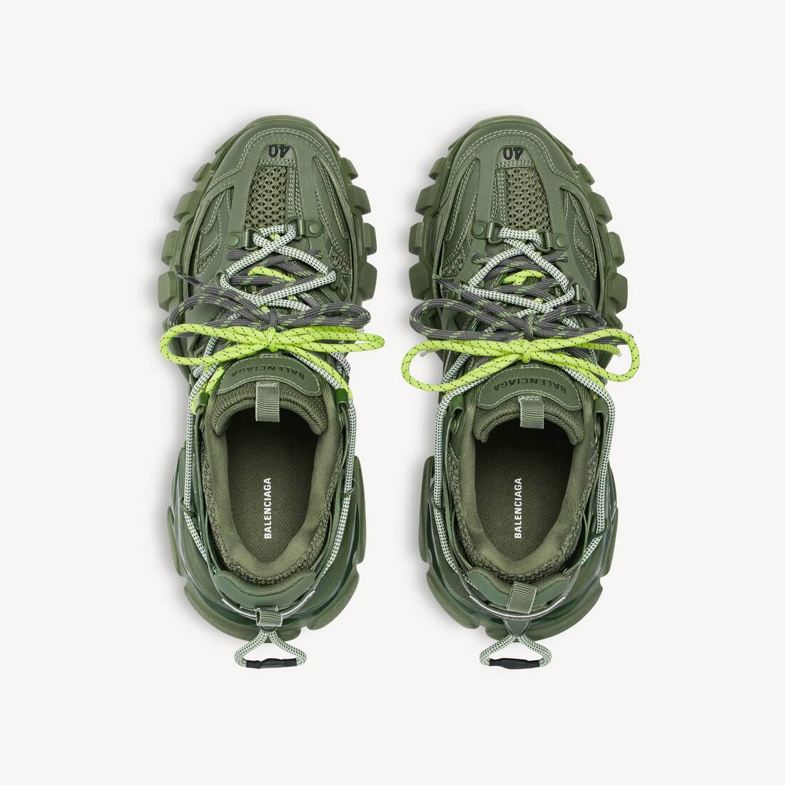 Men's Track Trail Laces Sneaker in Khaki/neon Yellow 5