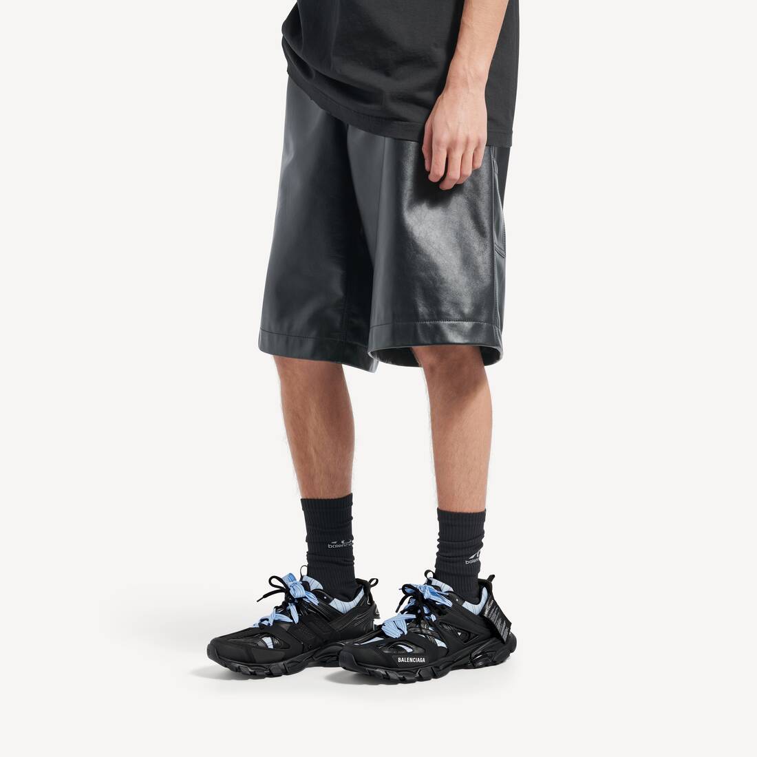 Men's Track Shirt Sneaker in Black/blue 7