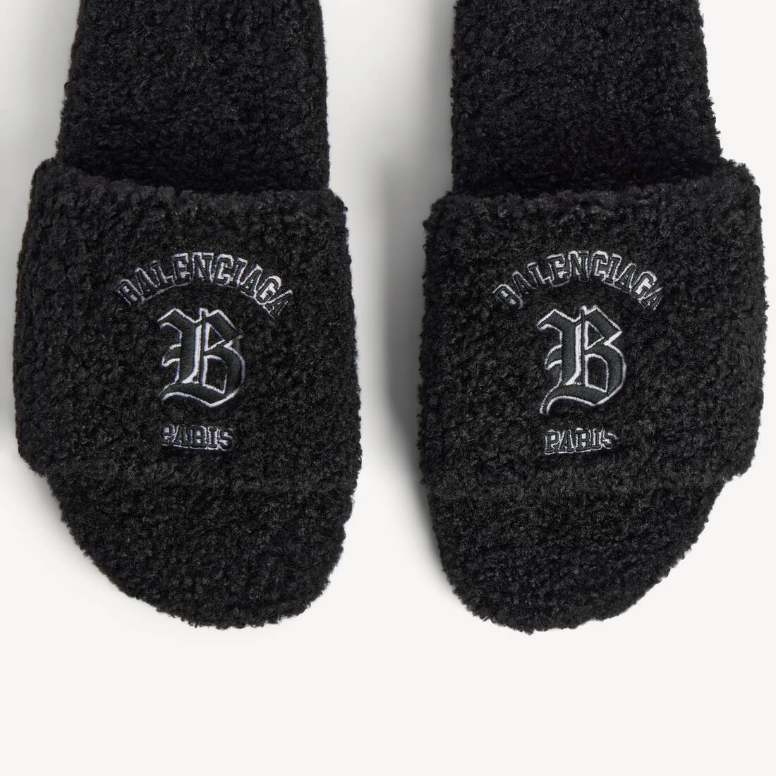 Men's Furry Open Mule in Black 3