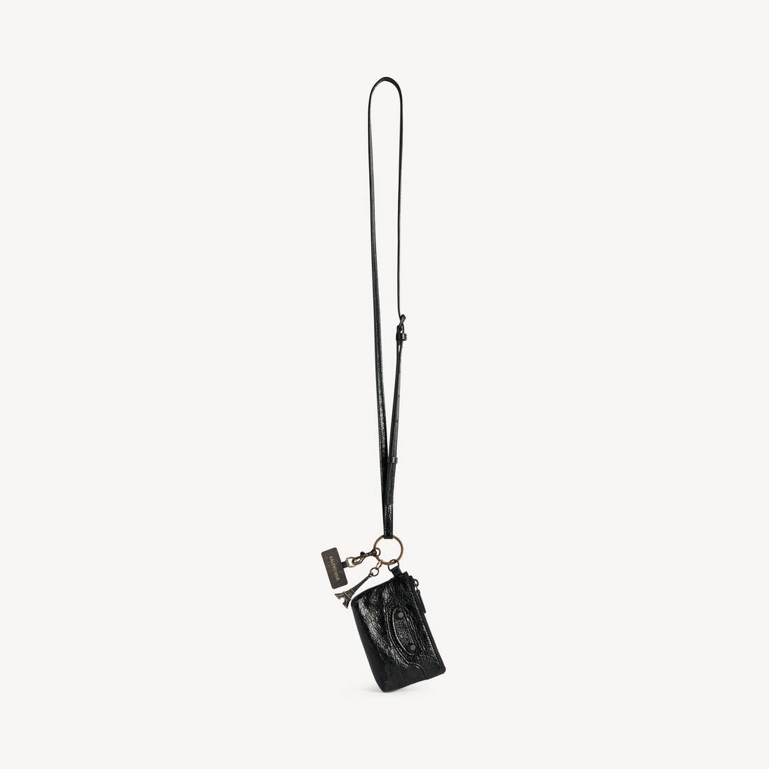 Women's Le City Phone Strap With Pouch in Black by Balenciaga