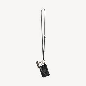 Women's Le City Phone Strap With Pouch in Black by Balenciaga