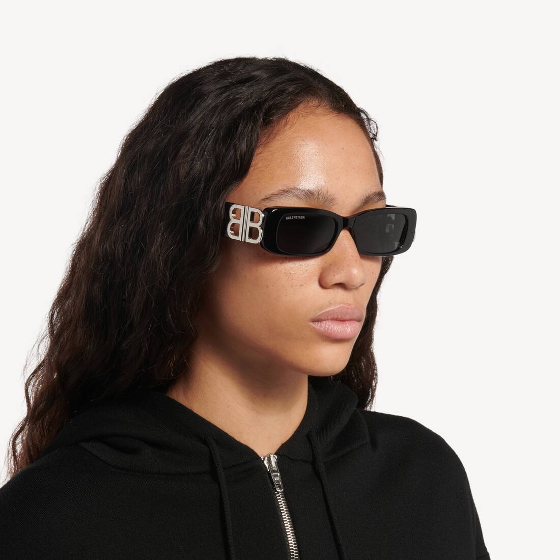 Women's Dynasty Rectangle Sunglasses in Black 9