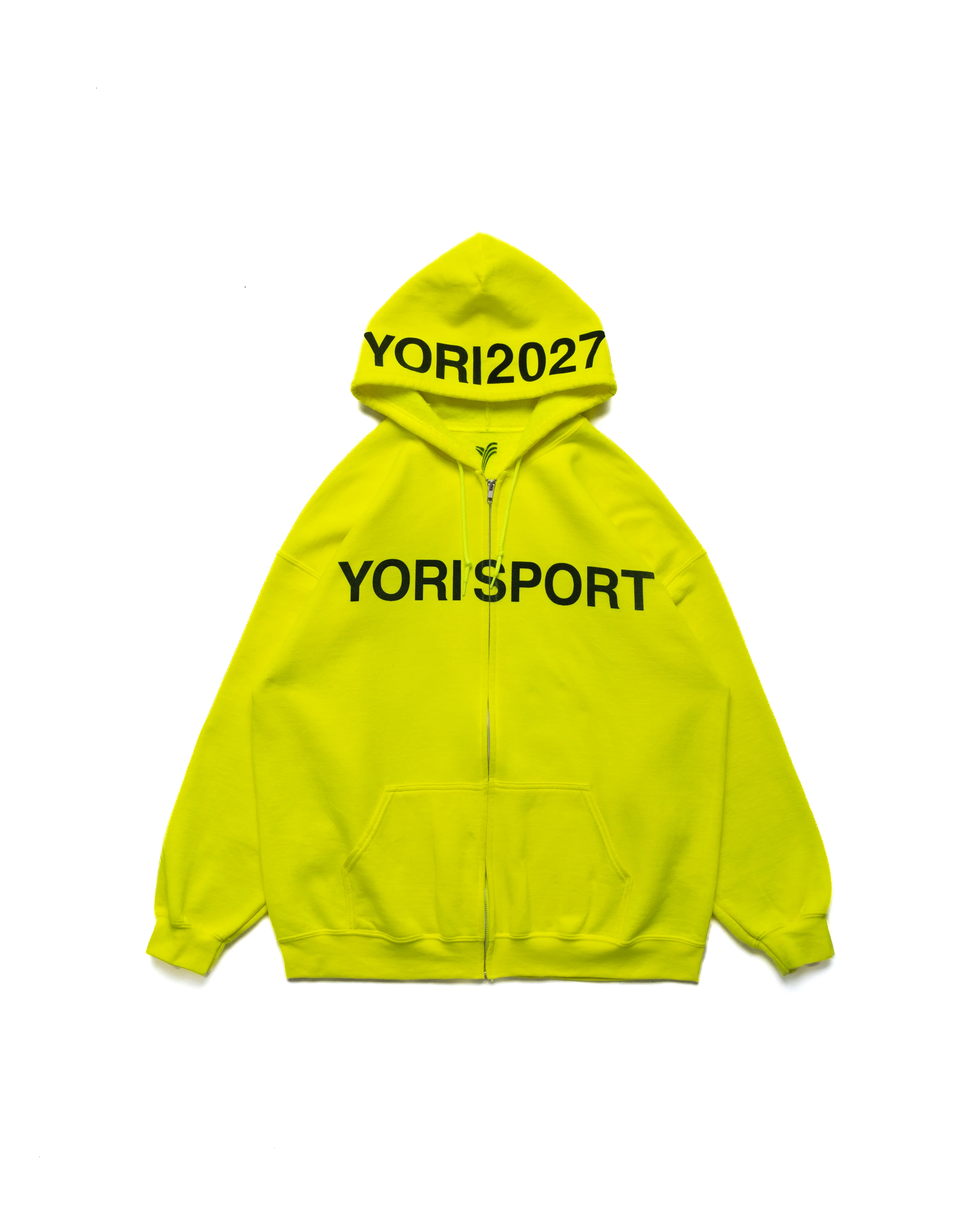 Yori Sport Text Zip-up (Safety Green/Black) by Yori