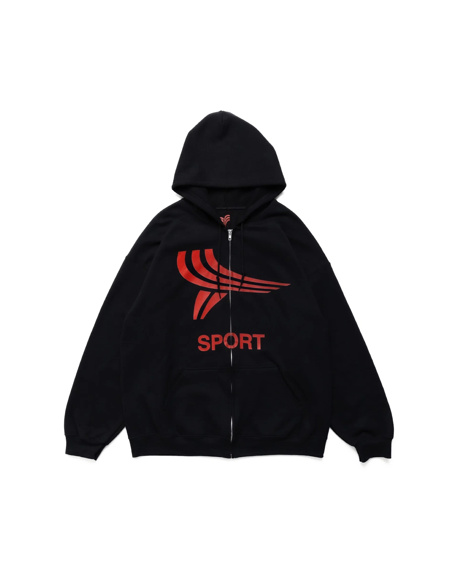 Yori Sport Logo Zip-up (Black/Red) by Yori