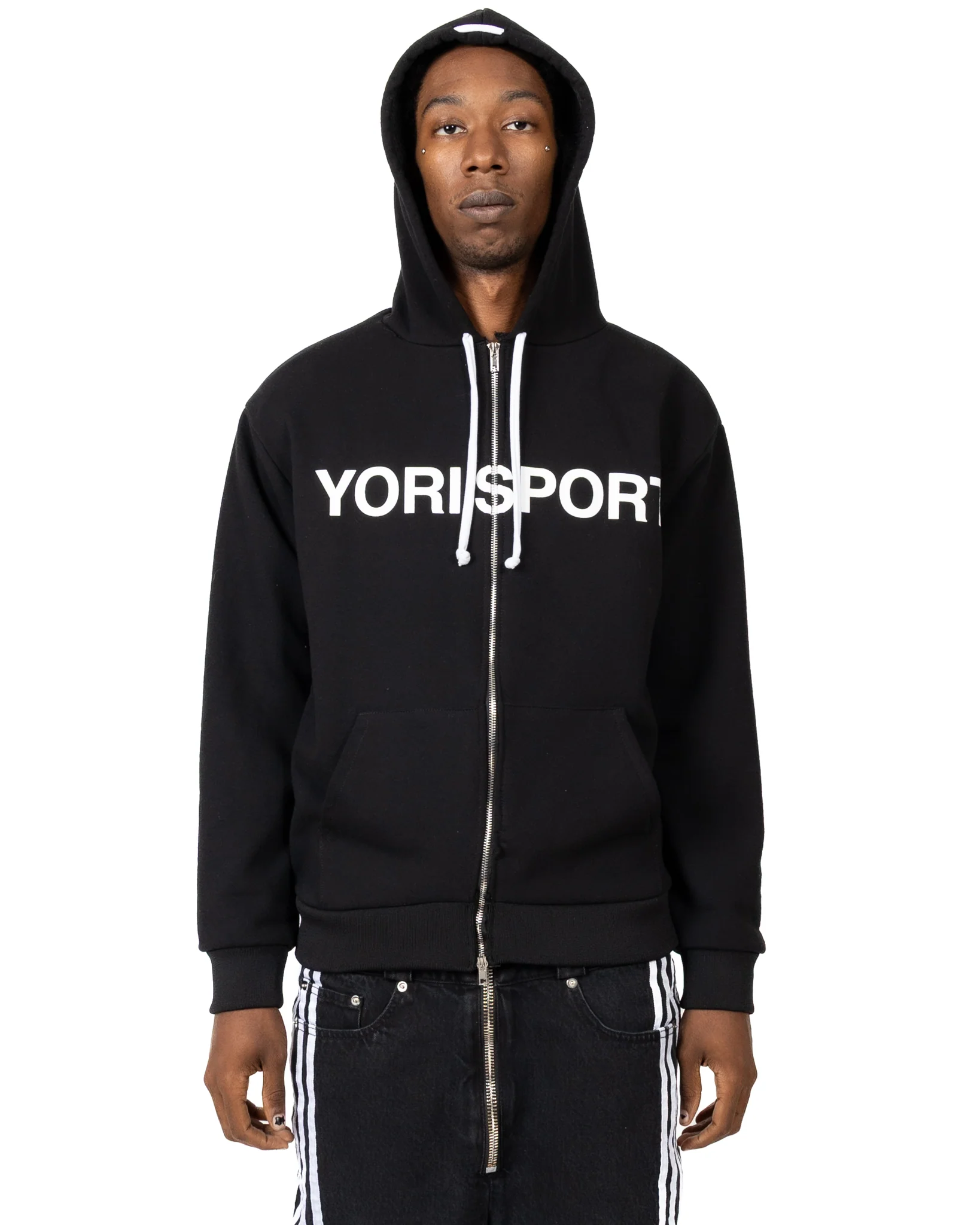 Yori Sport Text Shoulder Pad Zip-Up by Yori